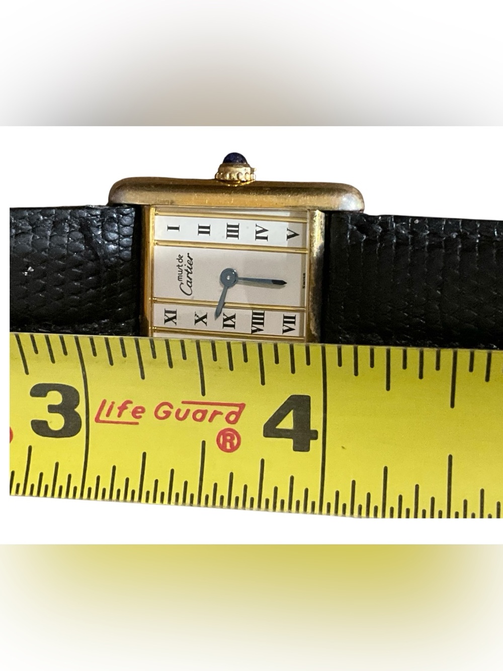 Vintage Must de Cartier Tank Vermeil Quartz 925 Watch New Battery Swiss Classic - Picture 16 of 16
